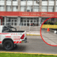 Personal de seguridad y una unidad de emergencia acordonan la zona exterior de la sede del Poder Judicial en el Callao. Foto de: Exitosa Noticias