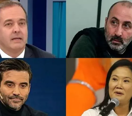 Keiko Fujimori y otros participantes en una mesa redonda o debate sobre temas de actualidad. Foto de: El Búho
