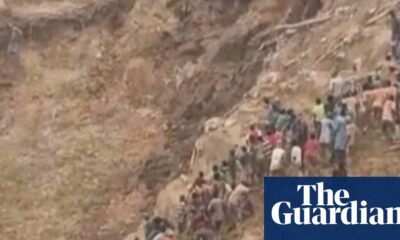 colapso de mina — Captura de un video que muestra el colapso de una mina de oro en la República Centroafricana donde fallecieron más de 100 personas. Foto de: The Guardian