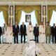 Líderes de Turquía, Arabia Saudita y Pakistán posan tras firmar un acuerdo de defensa conjunta en La Meca. Foto de: Handout/Turkish Presidency Press Office via AFP
