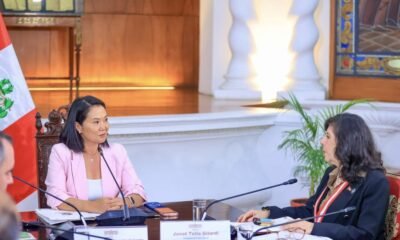 Keiko Fujimori y la presidenta del Partido Justice Center se reúnen para coordinar acciones contra la inseguridad ciudadana. Foto de: Perú21
