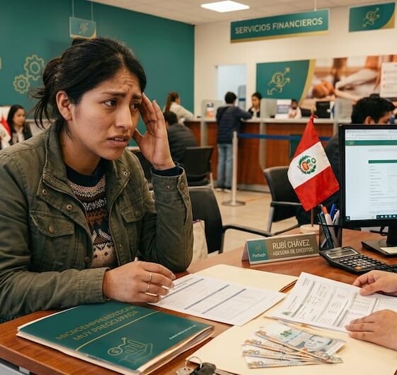 Aumento petróleo tensión — Una mujer consulta sobre sus finanzas en una oficina bancaria ante el impacto de la inflación y el alza del petróleo. Foto de: Gestión