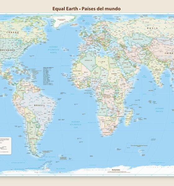 equidad cartográfica mundial impulsada — La proyección Equal Earth muestra una representación más precisa de las dimensiones reales de los países, como el nuevo mapa de África propuesto por la ONU. Foto de: El País