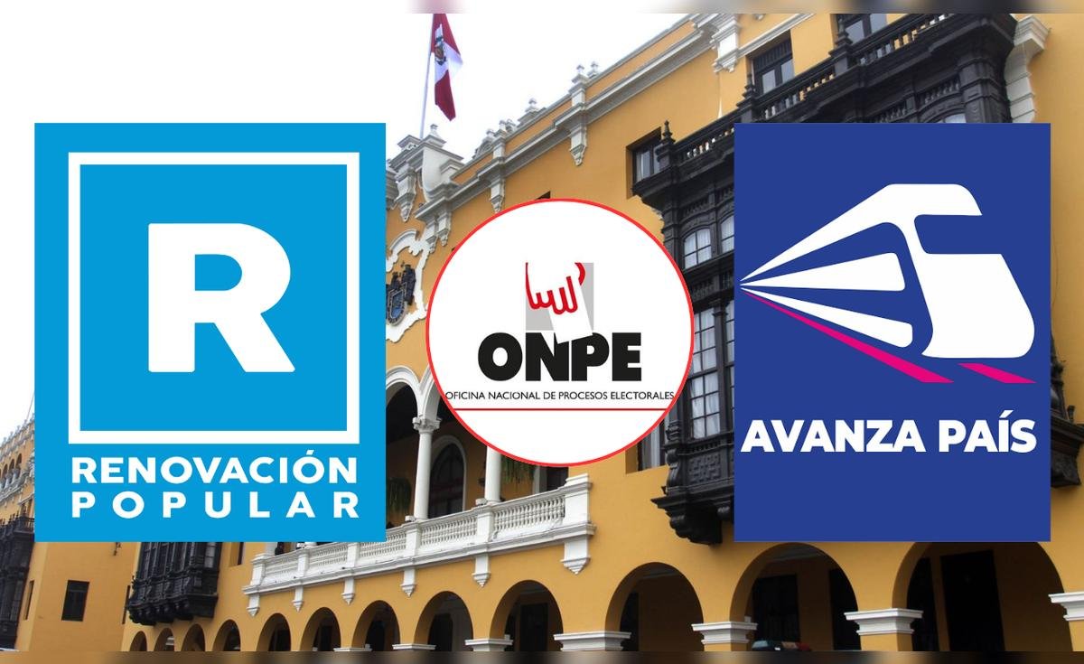 Logotipos de los partidos Renovación Popular y Avanza País junto al sello de la ONPE tras el conteo de actas. Foto de: La República